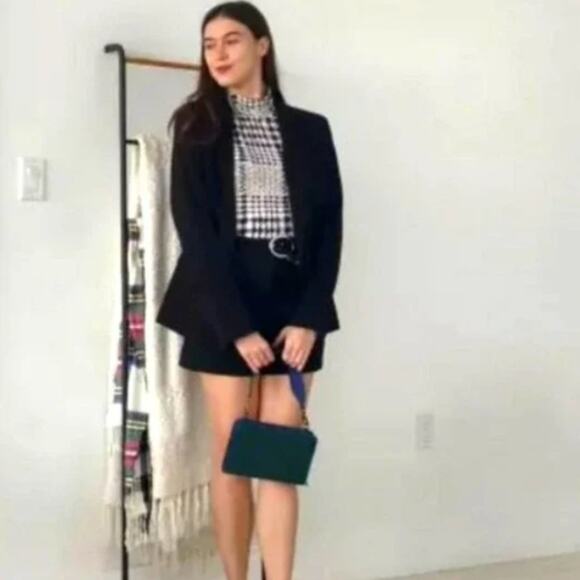 Classiques Entier Black Blazer Size 2 WOOL BLEND Business Casual Career Jacket - Picture 10 of 13